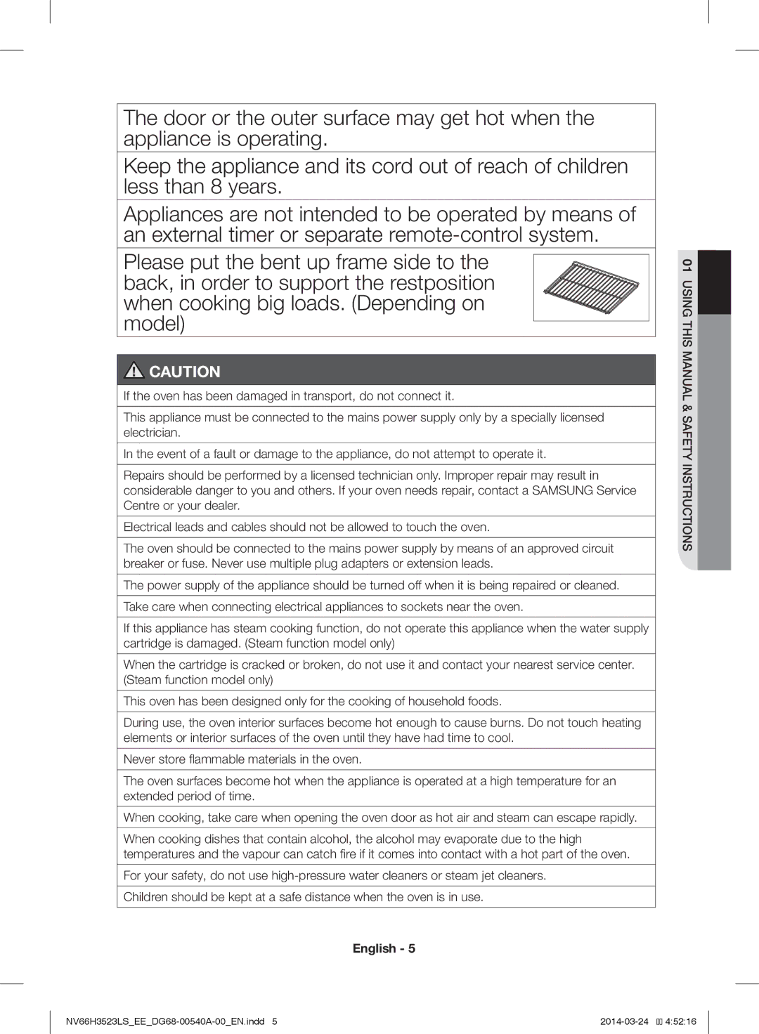 Samsung NV66H3523LS/EE manual English 