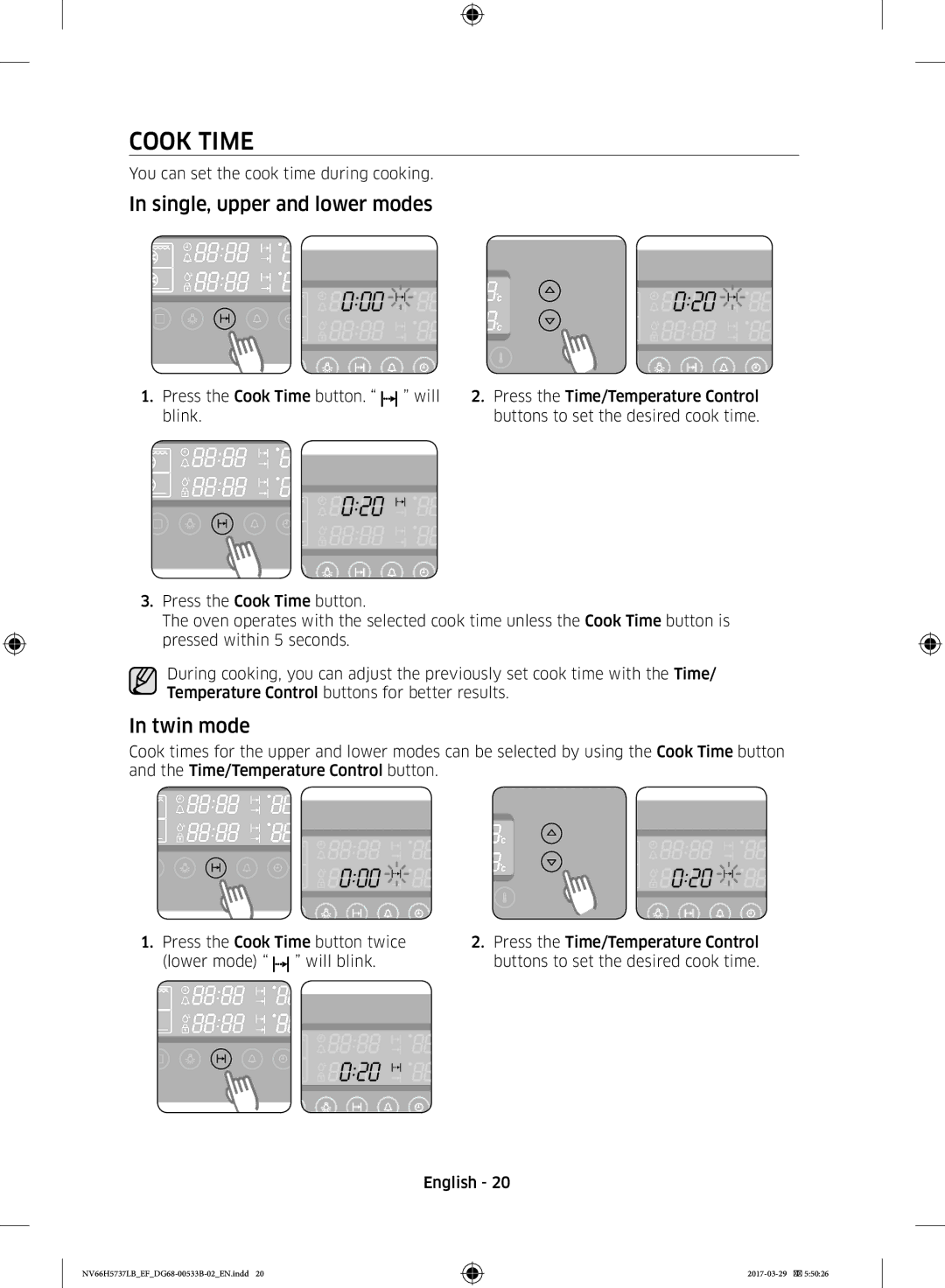 Samsung NV66H5737LB/EF manual Cook Time 