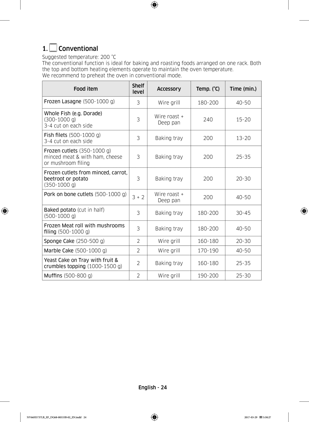 Samsung NV66H5737LB/EF manual Conventional 