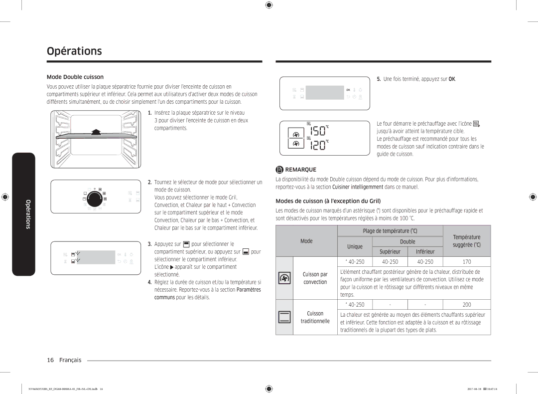 Samsung NV66M3531BS/EF manual Appuyez sur pour sélectionner le, Licône apparaît sur le compartiment sélectionné, Unique 