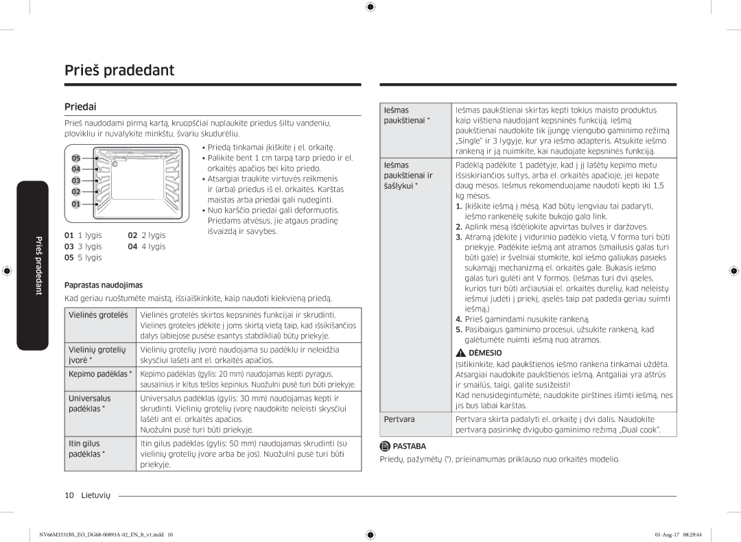 Samsung NV66M3531BS/EO manual Priedai 