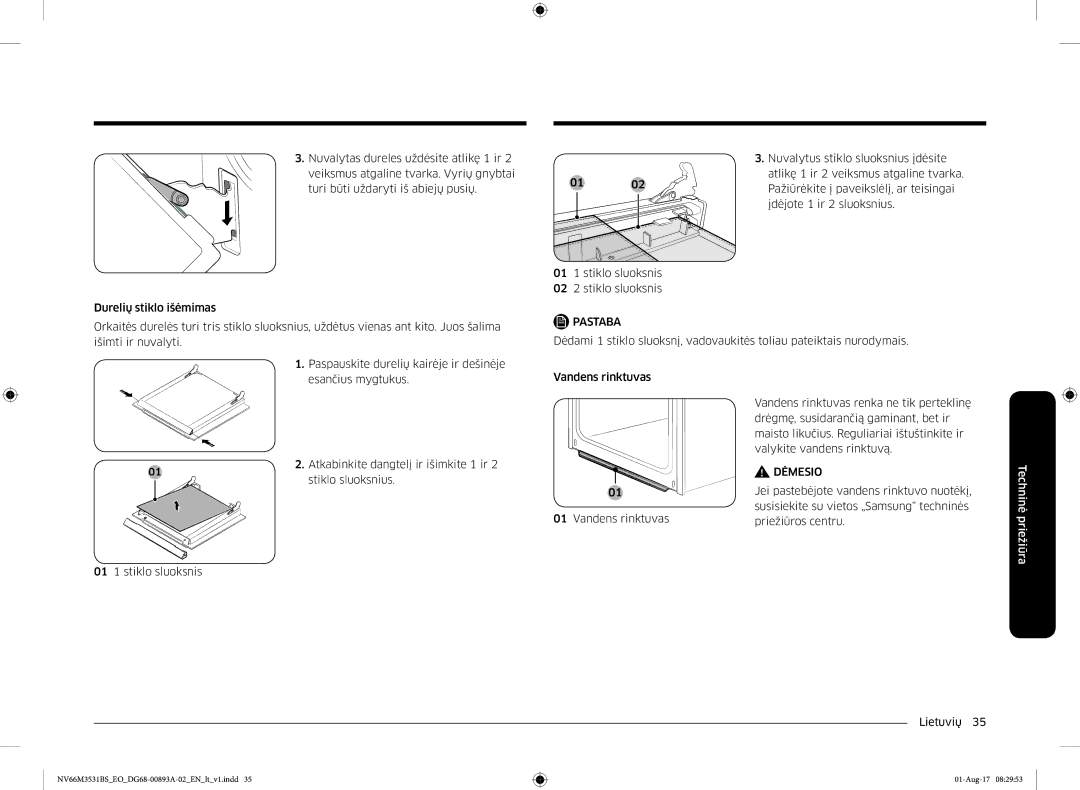 Samsung NV66M3531BS/EO manual Pastaba 