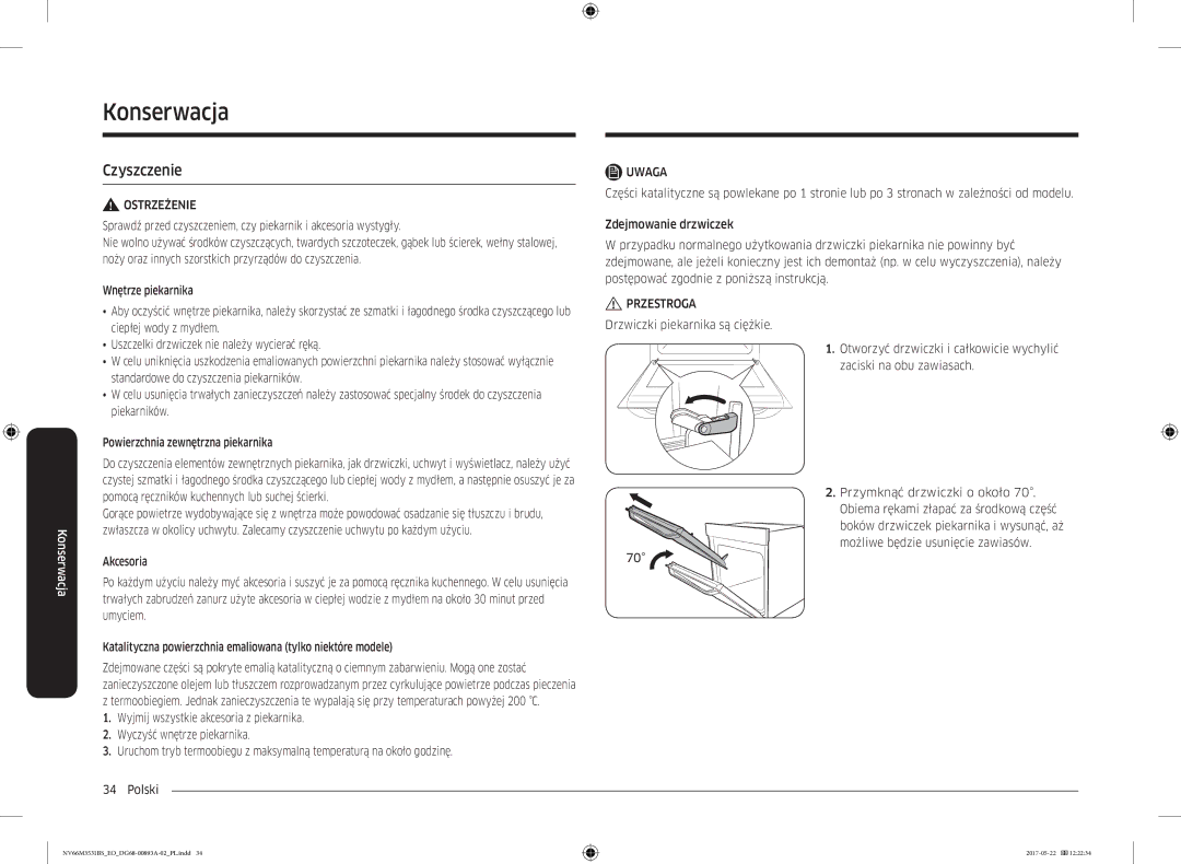 Samsung NV66M3531BS/EO manual Konserwacja, Czyszczenie 