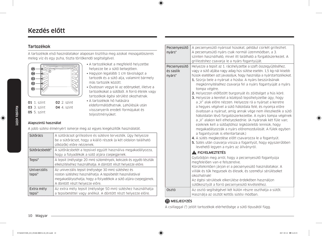 Samsung NV66M3531BS/EO manual Tartozékok 