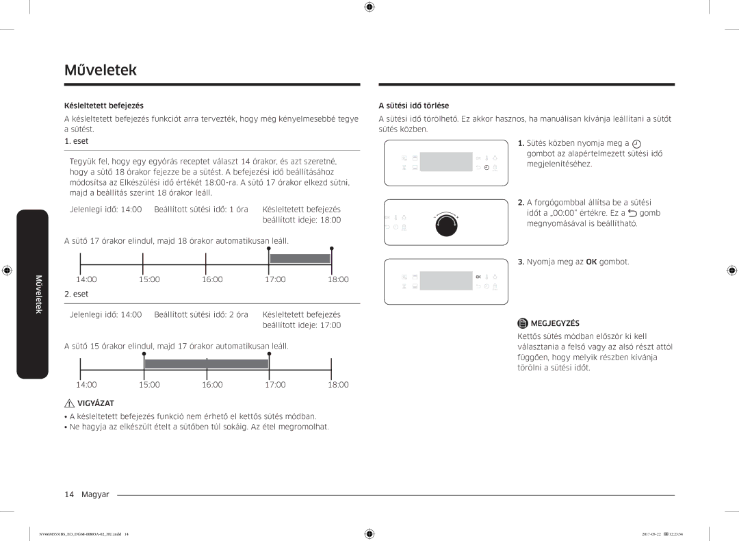 Samsung NV66M3531BS/EO manual Vigyázat 