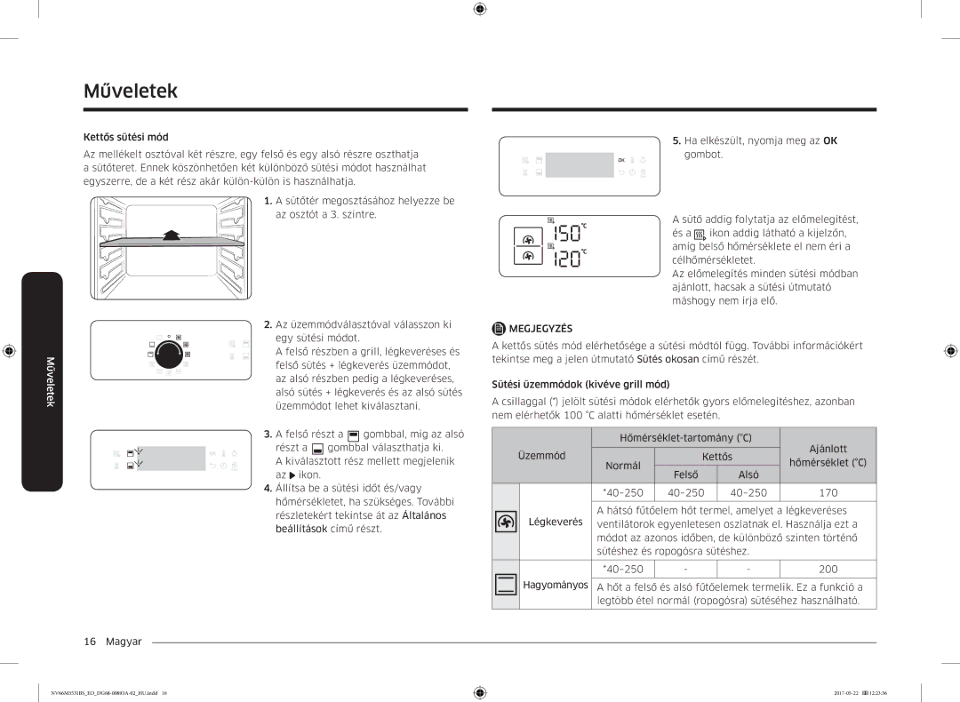 Samsung NV66M3531BS/EO manual Műveletek 