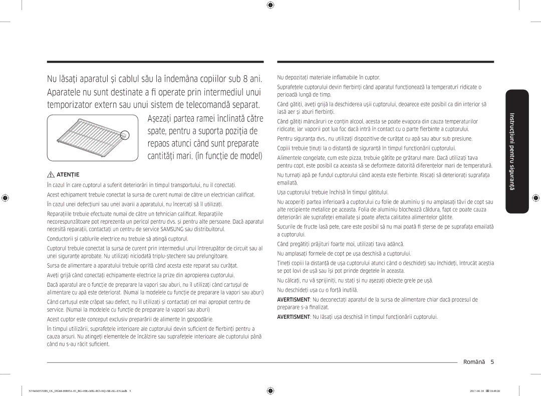 Samsung NV66M3531BS/EO, NV66M3531BS/OL manual Atenţie 