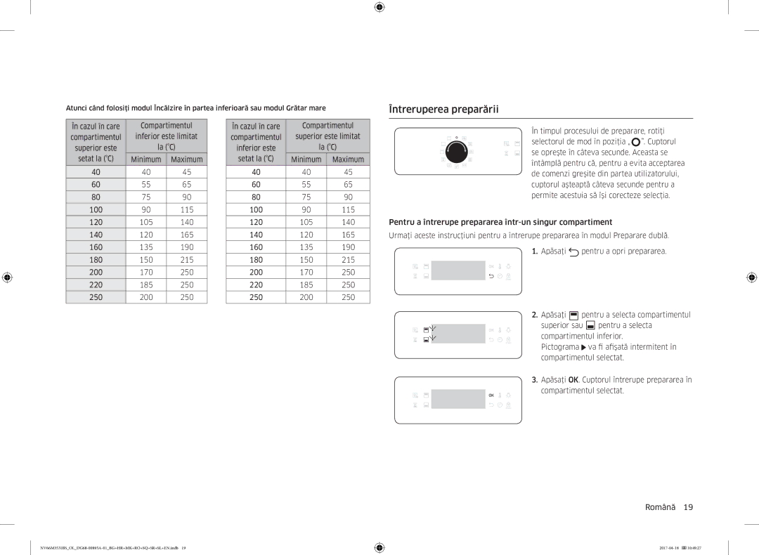 Samsung NV66M3531BS/EO, NV66M3531BS/OL manual Întreruperea preparării, În cazul în care Compartimentul 