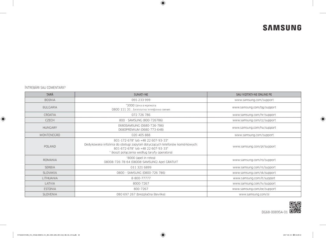 Samsung NV66M3531BS/OL, NV66M3531BS/EO manual Întrebări SAU COMENTARII? 