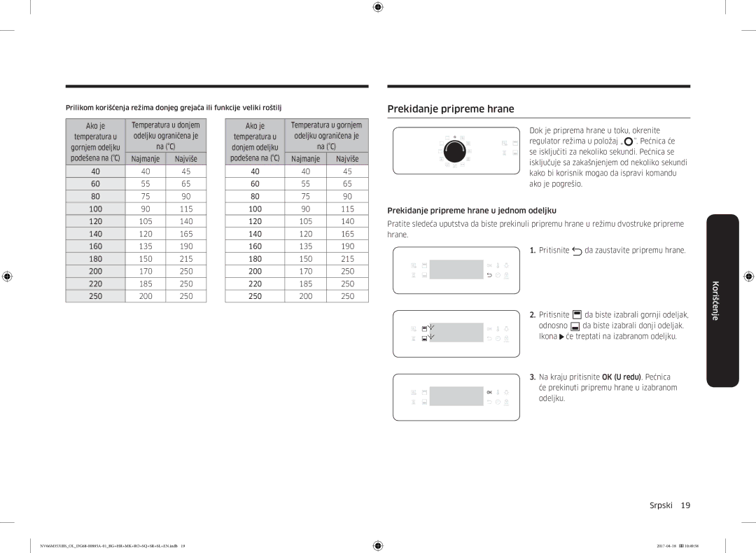 Samsung NV66M3531BS/EO, NV66M3531BS/OL manual Prekidanje pripreme hrane 