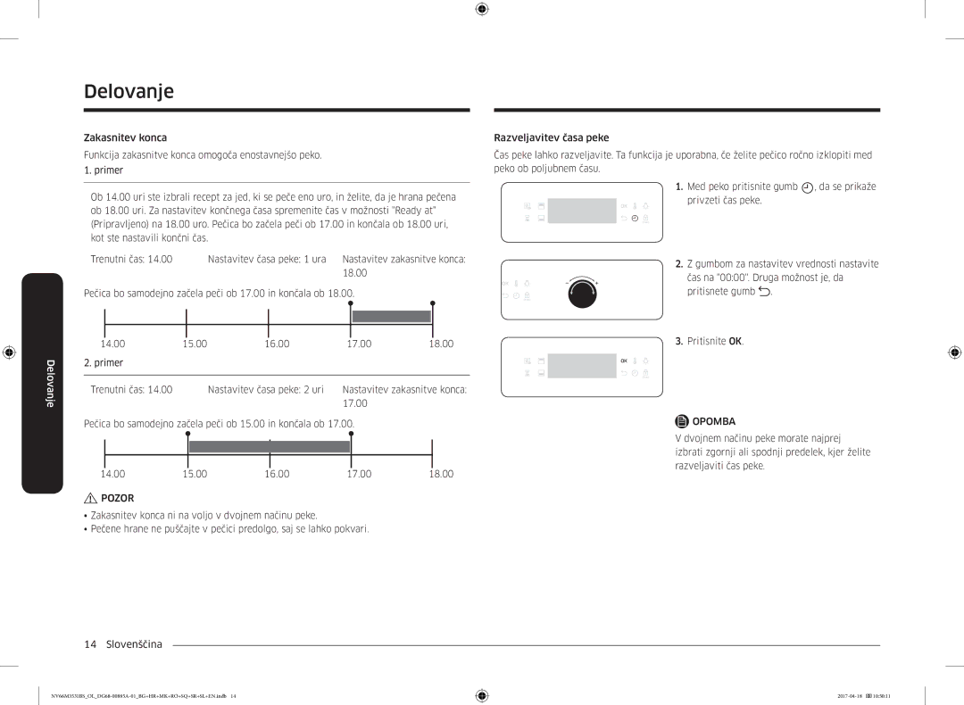 Samsung NV66M3531BS/OL, NV66M3531BS/EO manual 18.00, 17.00 