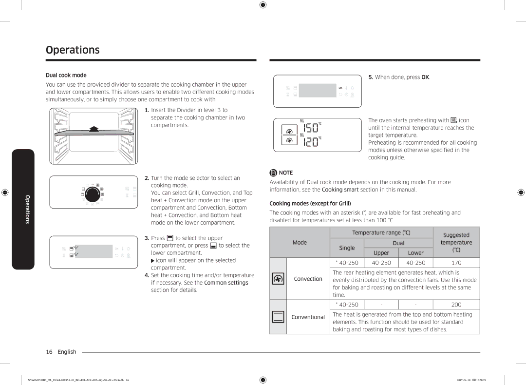 Samsung NV66M3531BS/OL, NV66M3531BS/EO manual Operations 