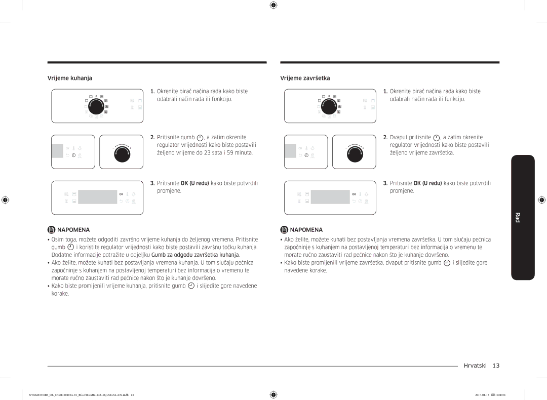 Samsung NV66M3531BS/EO, NV66M3531BS/OL manual Odabrali način rada ili funkciju 