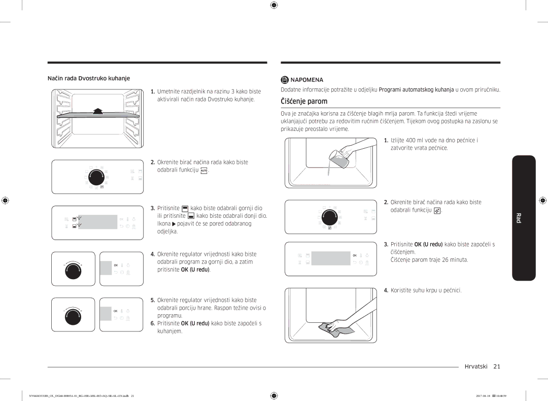 Samsung NV66M3531BS/EO, NV66M3531BS/OL manual Čišćenje parom 