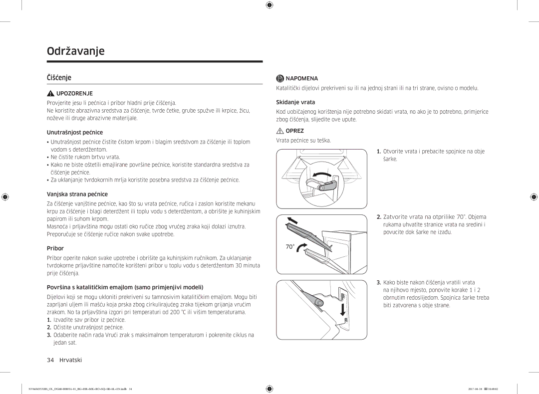 Samsung NV66M3531BS/OL, NV66M3531BS/EO manual Održavanje, Čišćenje 