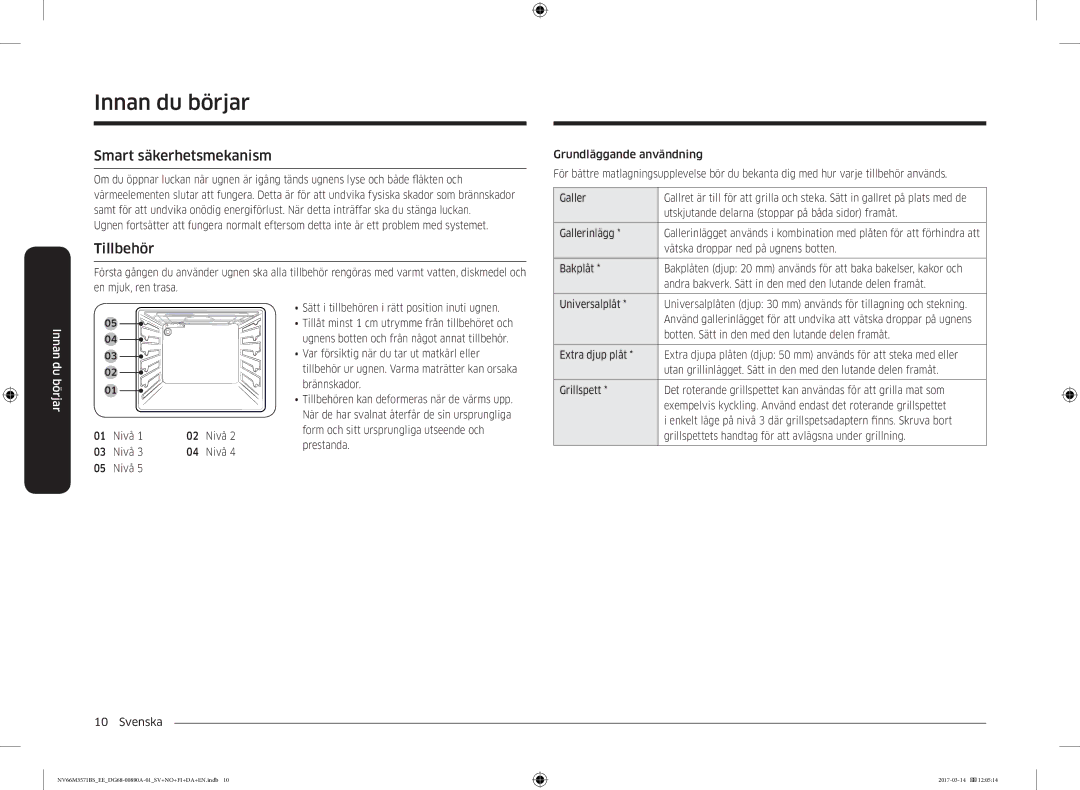 Samsung NV66M3571BS/EE manual Smart säkerhetsmekanism, Tillbehör, Vätska droppar ned på ugnens botten 