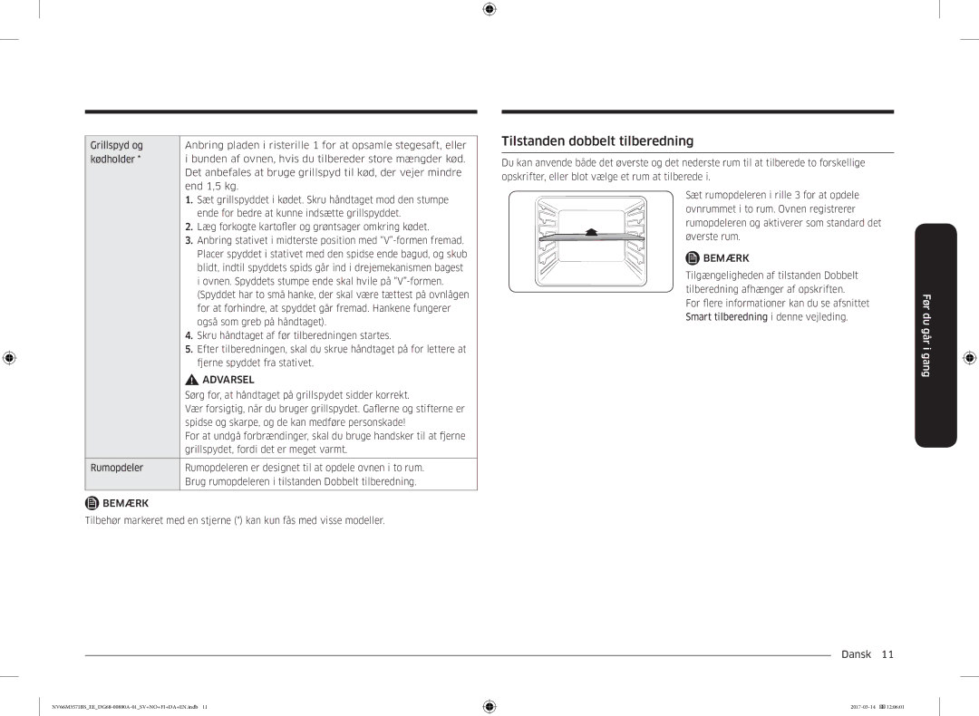 Samsung NV66M3571BS/EE manual Tilstanden dobbelt tilberedning 