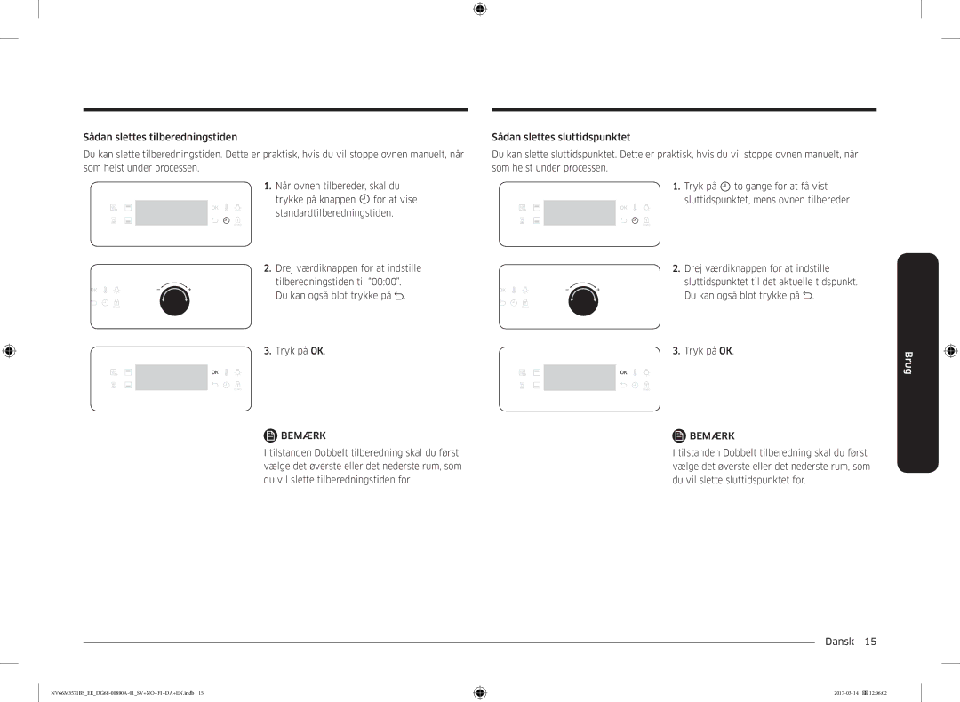 Samsung NV66M3571BS/EE manual Bemærk 