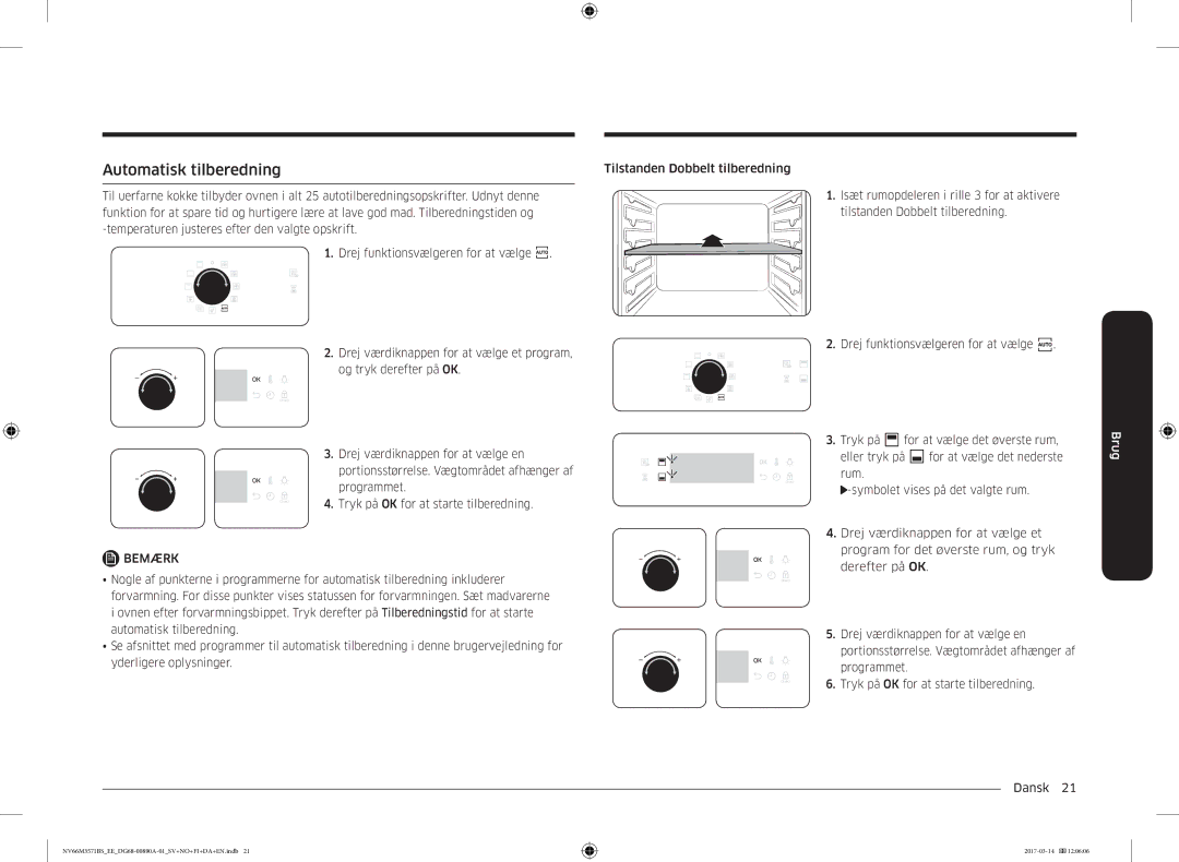 Samsung NV66M3571BS/EE manual Automatisk tilberedning 