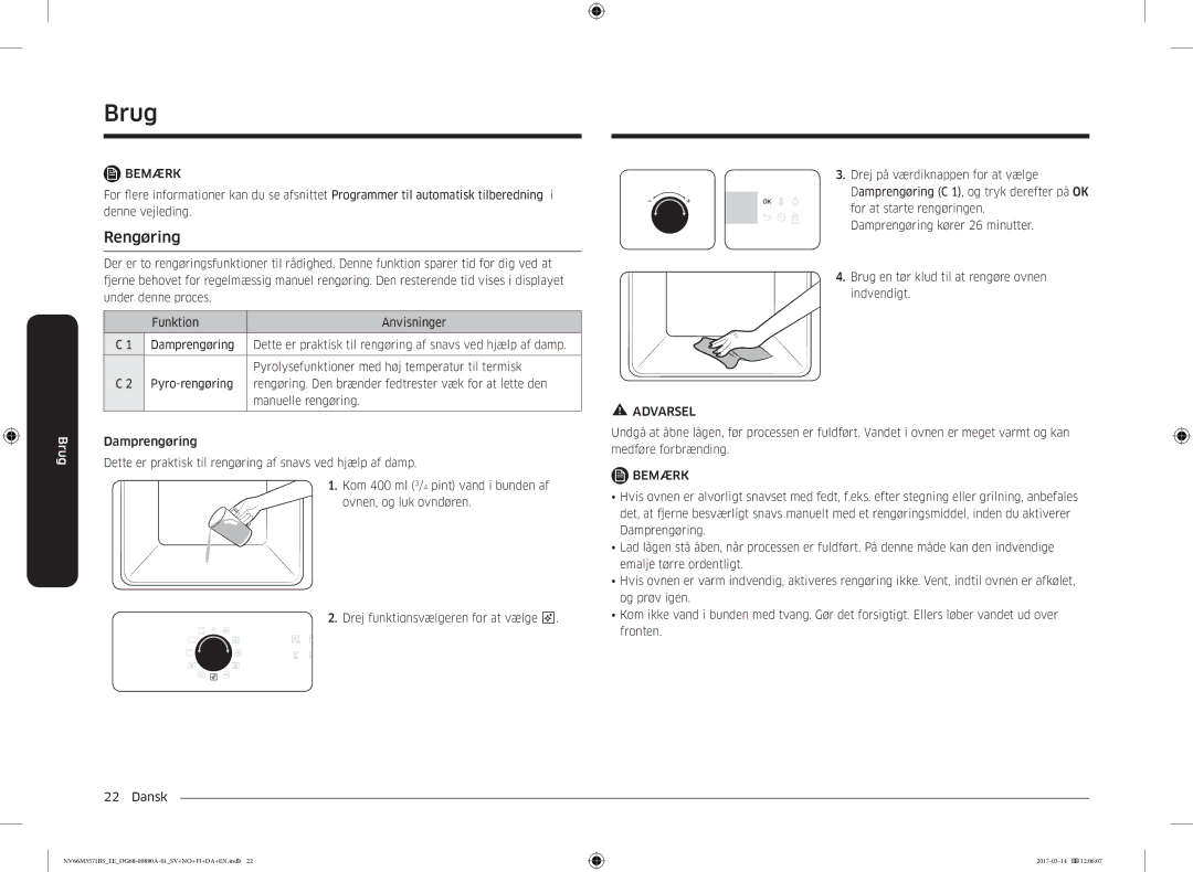 Samsung NV66M3571BS/EE manual Rengøring 