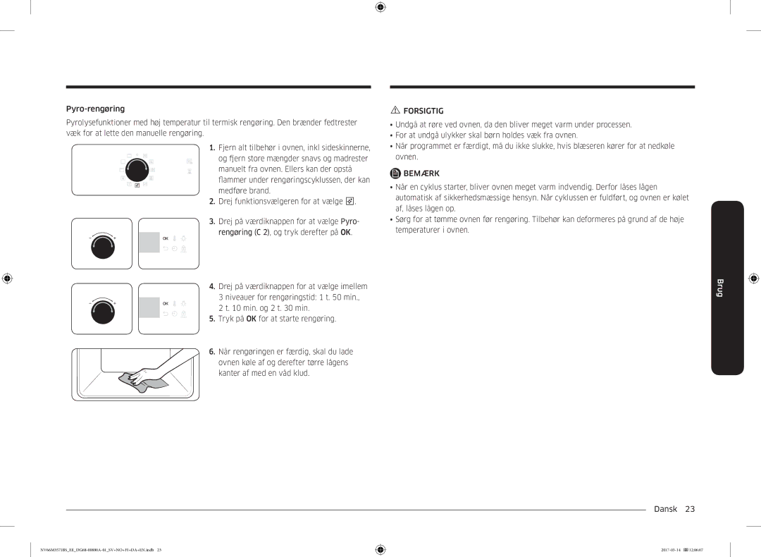 Samsung NV66M3571BS/EE manual Forsigtig 