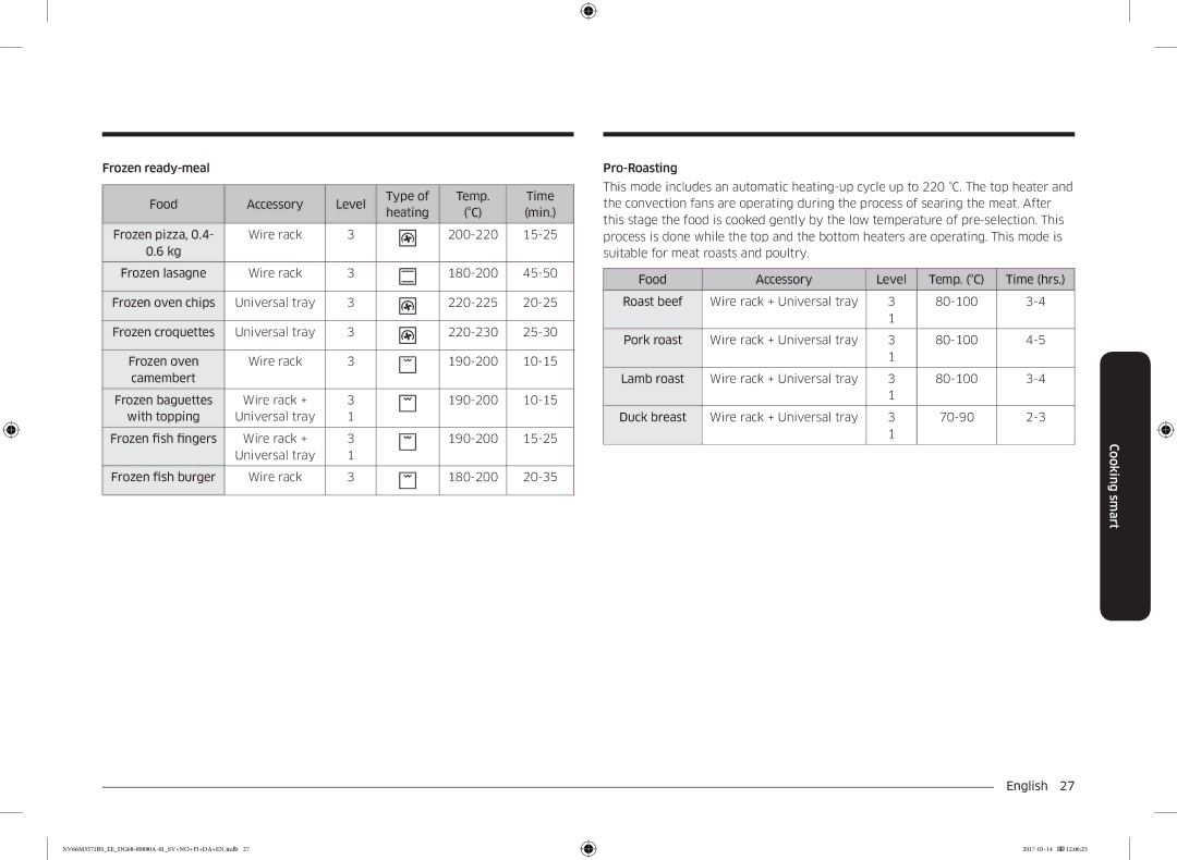 Samsung NV66M3571BS/EE manual Cooking smart 