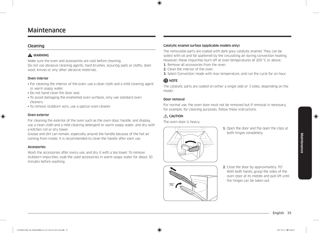 Samsung NV66M3571BS/EE manual Maintenance 