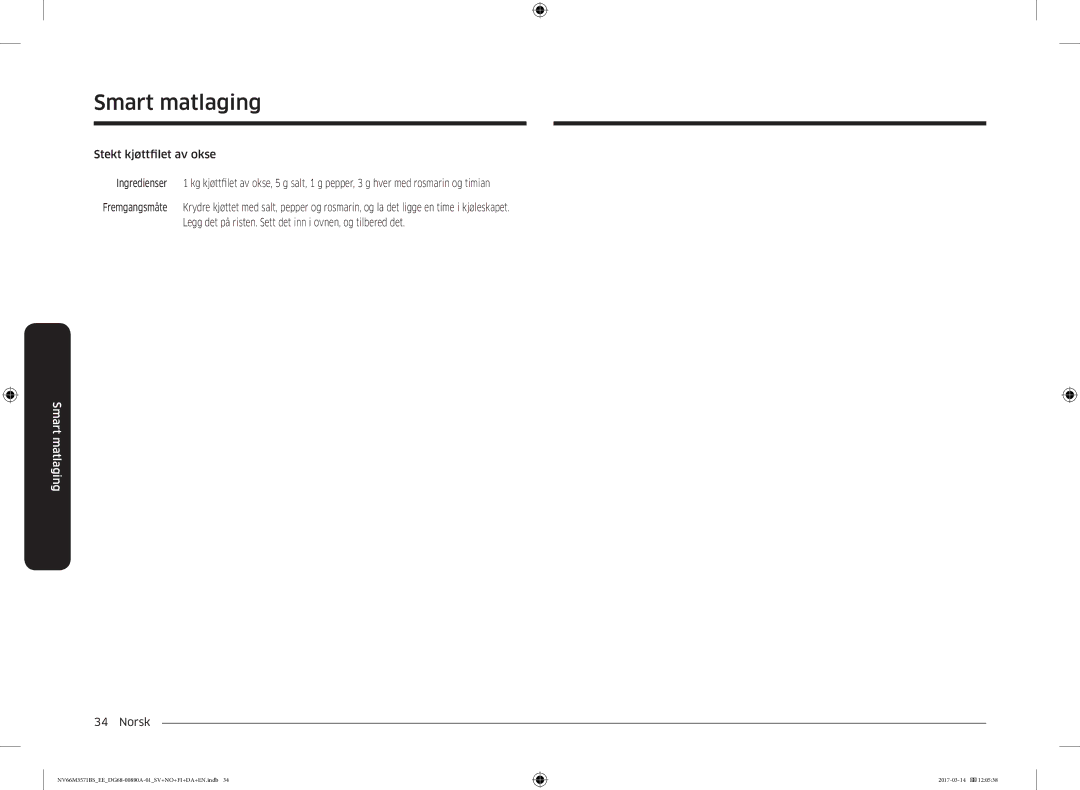 Samsung NV66M3571BS/EE manual Smart matlaging 