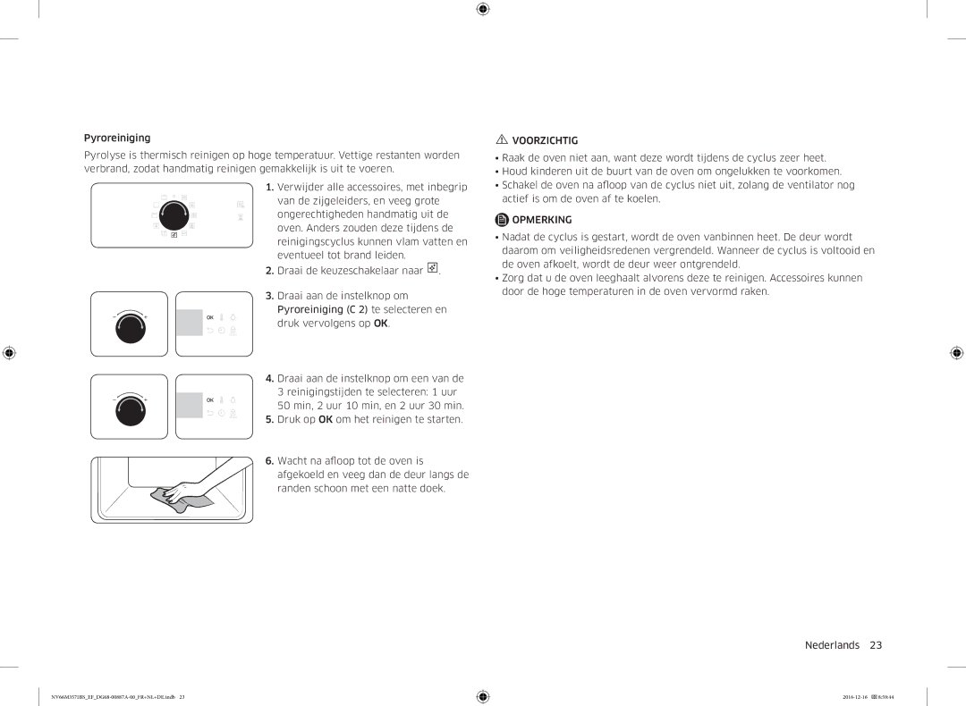 Samsung NV66M3571BS/EF, NV66M3571BS/EG manual Voorzichtig 