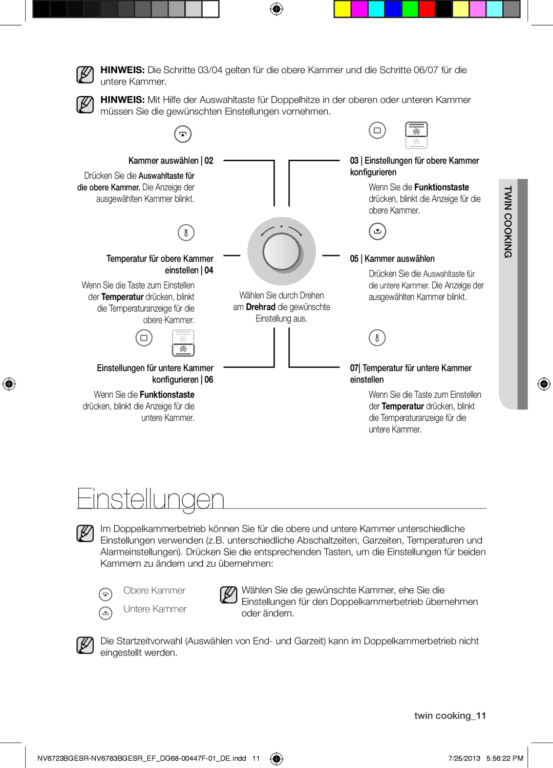 Samsung NV6723BGESR/EF manual Einstellungen 