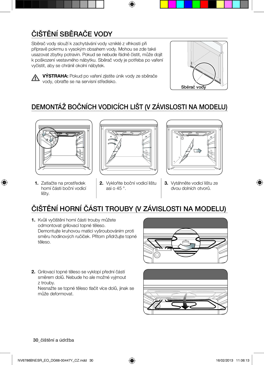 Samsung NV6786BNESR/EO Čištění Sběrače Vody, Demontáž Bočních Vodicích Lišt V Závislosti NA Modelu, 30čištění a údržba 