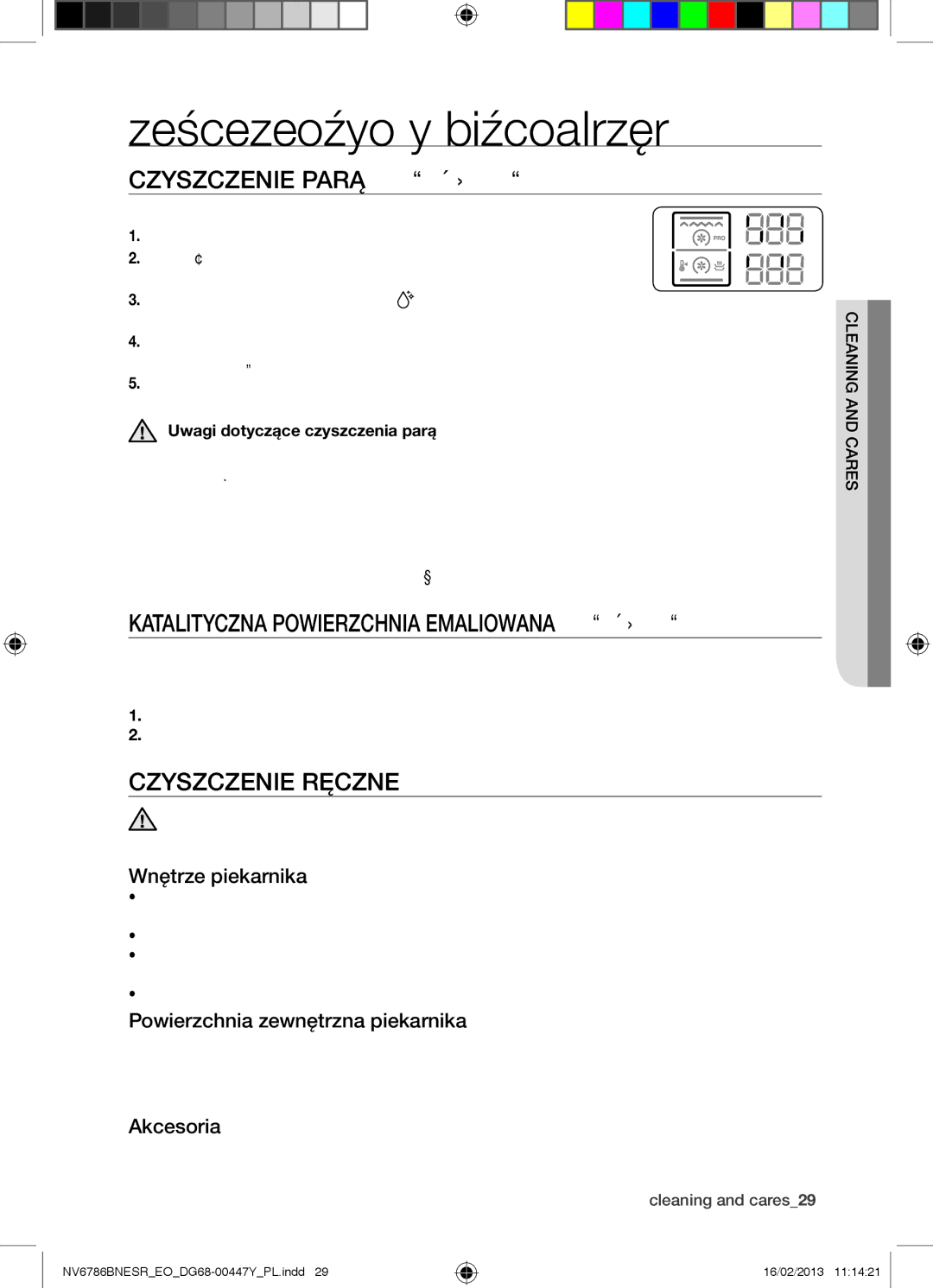 Samsung NV6786BNESR/EO manual Czyszczenie i konserwacja, Czyszczenie Parą W Zależności OD Modelu, Czyszczenie Ręczne 