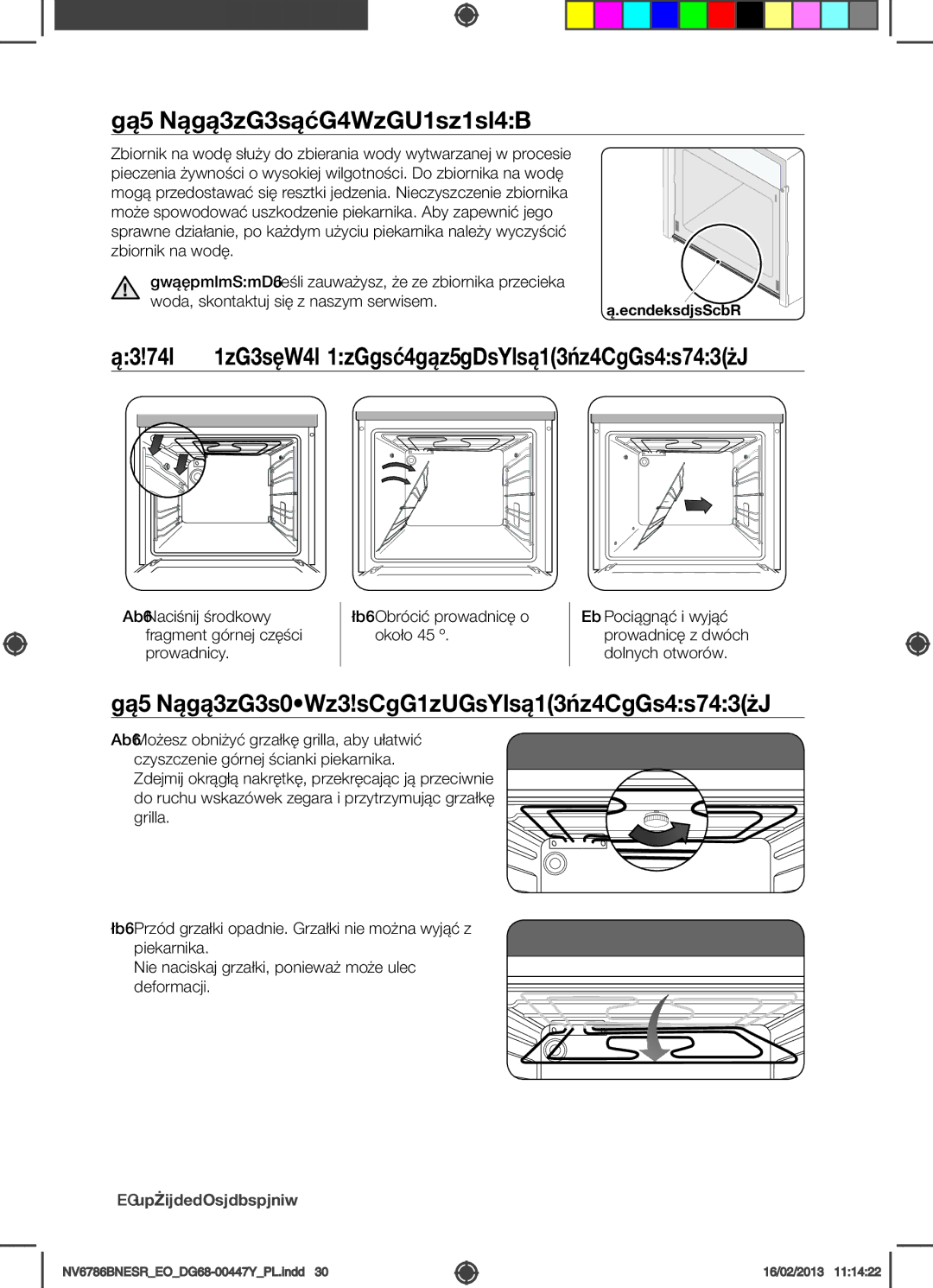 Samsung NV6786BNESR/EO manual Czyszczenie Zbiornika NA Wodę, Zdejmowanie Prowadnic Bocznych W Zależności OD Modelu 