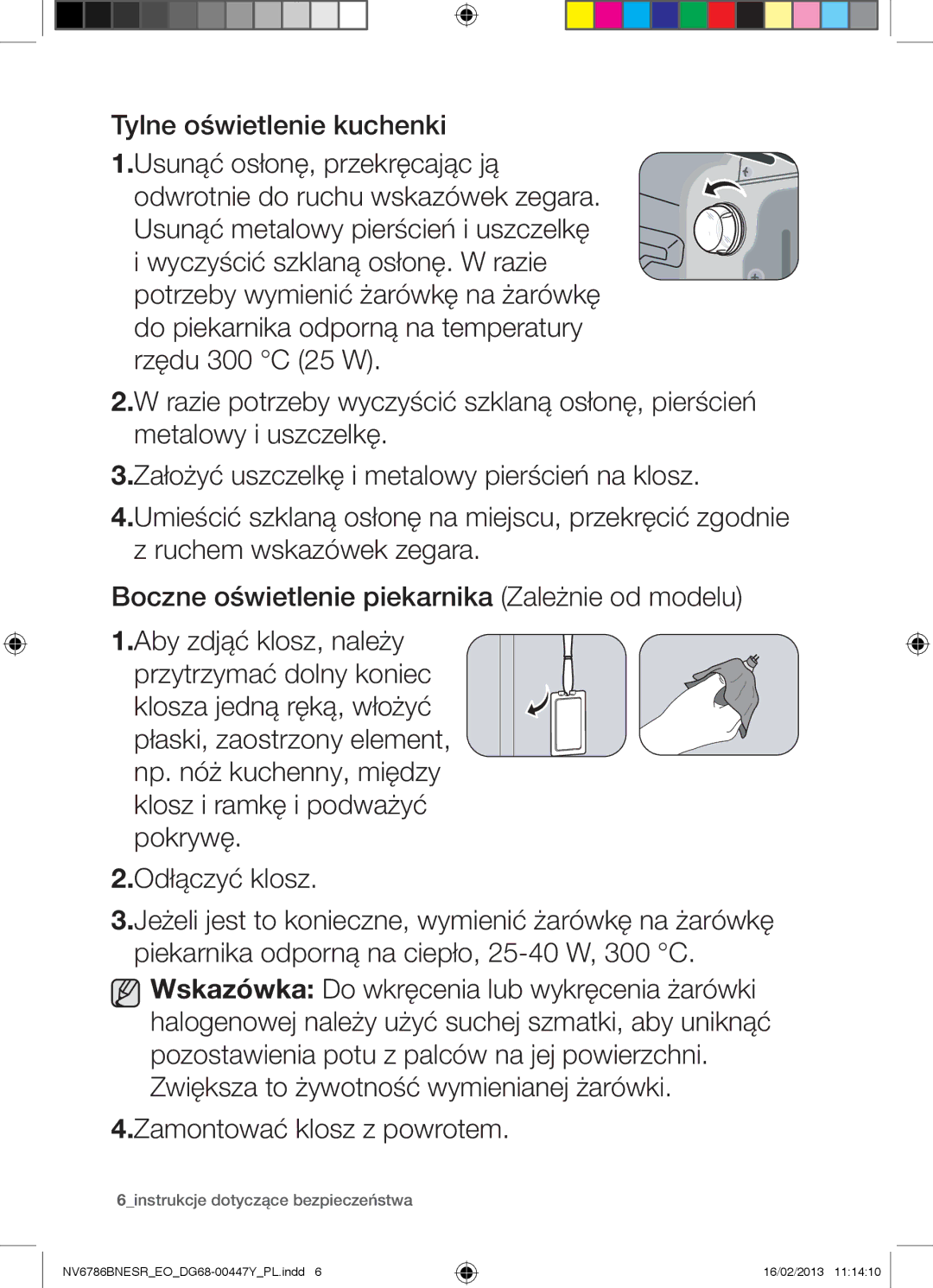 Samsung NV6786BNESR/EO manual 6instrukcje dotyczące bezpieczeństwa 