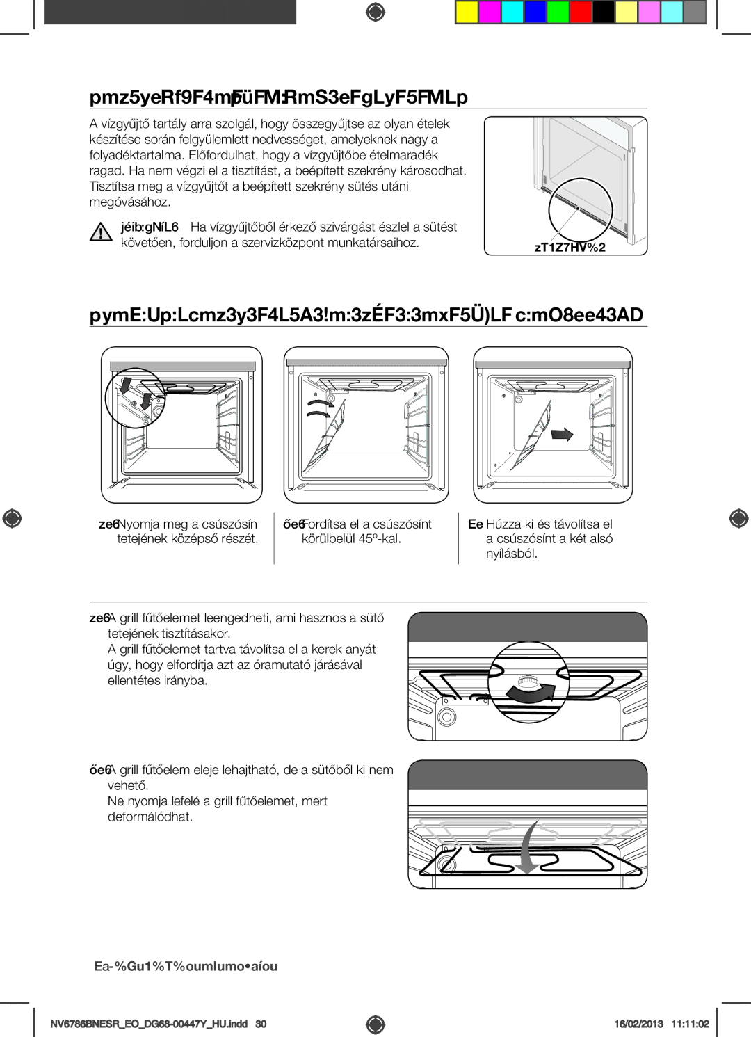 Samsung NV6786BNESR/EO manual Vízgyűjtő Tartály Megtisztítása, AZ Oldalsó Vezetősínek Levétele Típustól Függően 