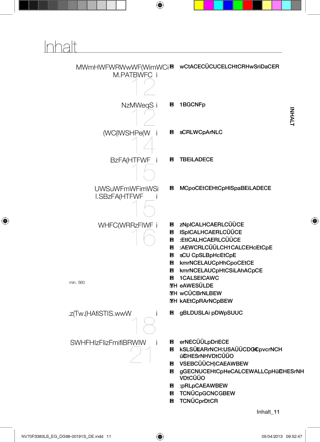 Samsung NV70F3383LS/EG Inhalt, Bedienelemente DES 12 Bedienelemente des Backofens, Automatikprogramme Schnelltrocknen 