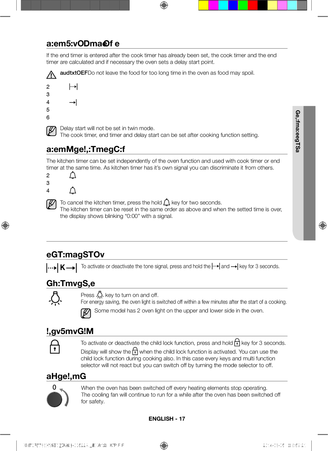 Samsung NV70F7786HS/EU manual Other settings 