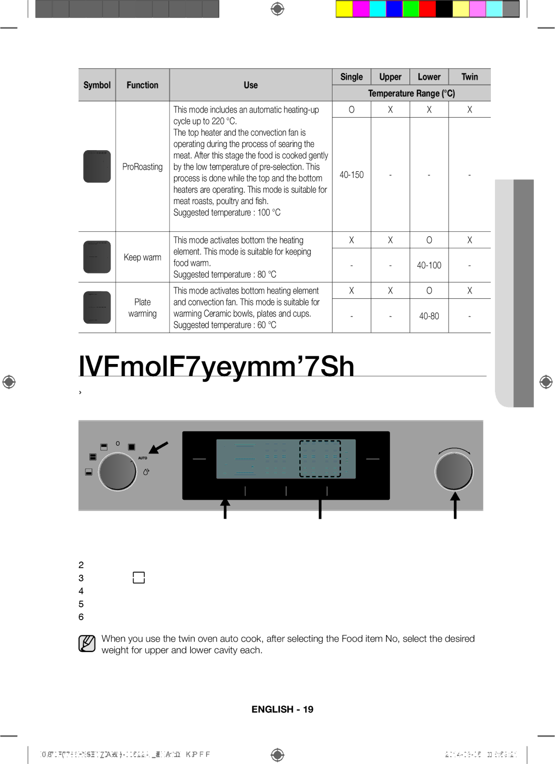 Samsung NV70F7786HS/EU manual Automatic cooking 