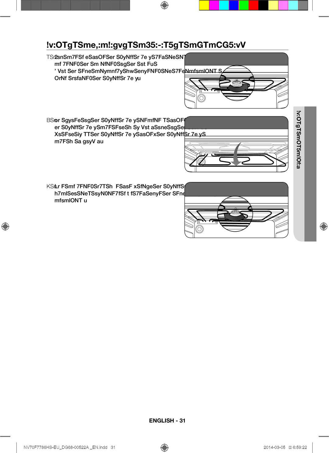 Samsung NV70F7786HS/EU manual Cleaning the ceiling depending on model 