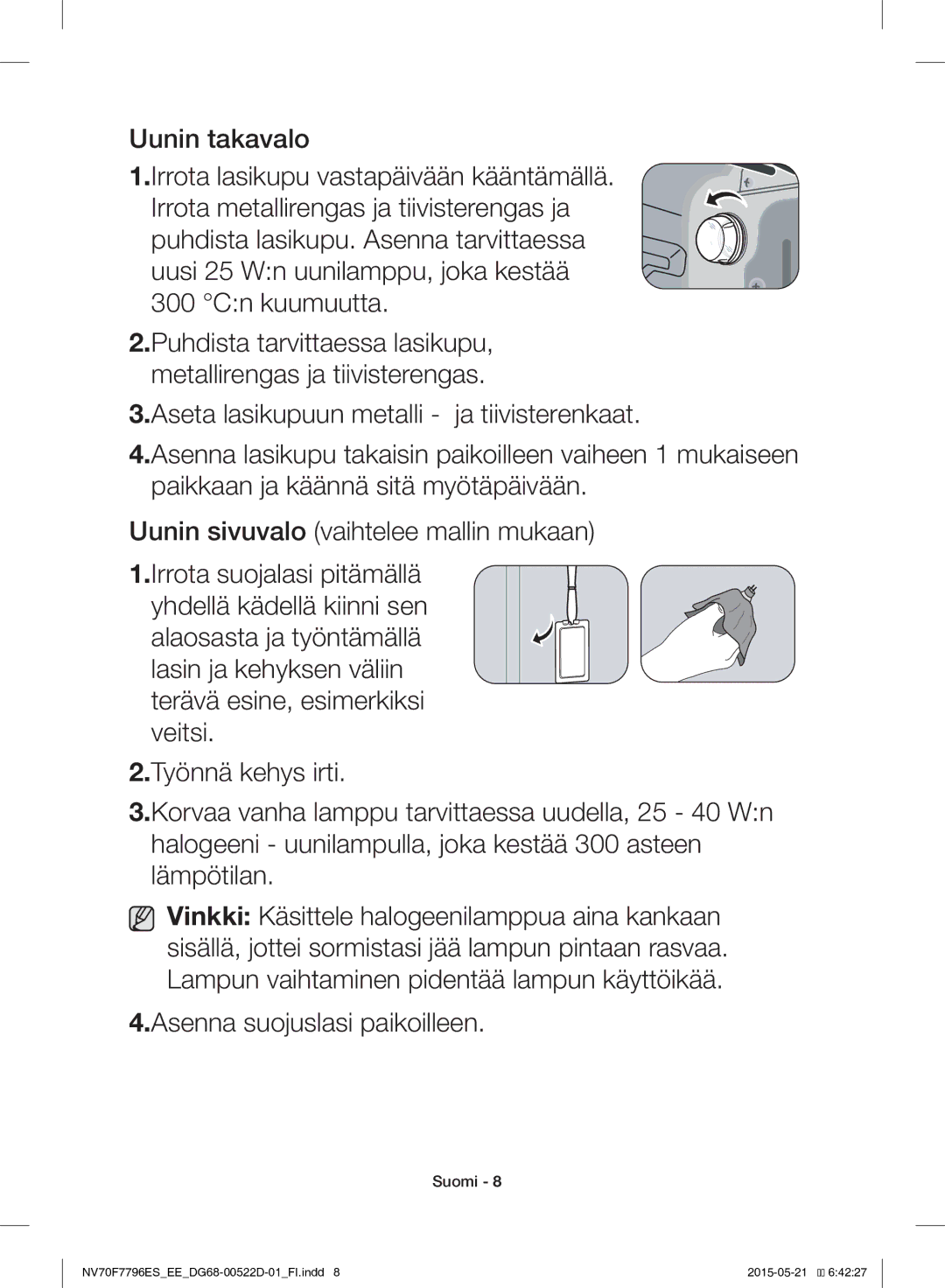 Samsung NV70F7796ES/EE manual Cn kuumuutta 