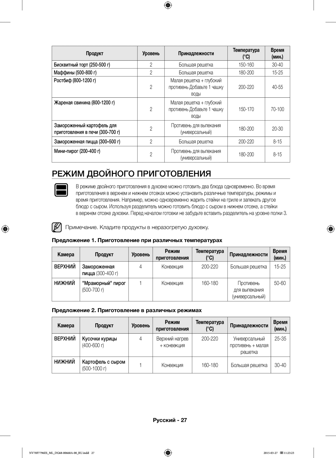 Samsung NV70F7796ES/ML manual Время, Режим 