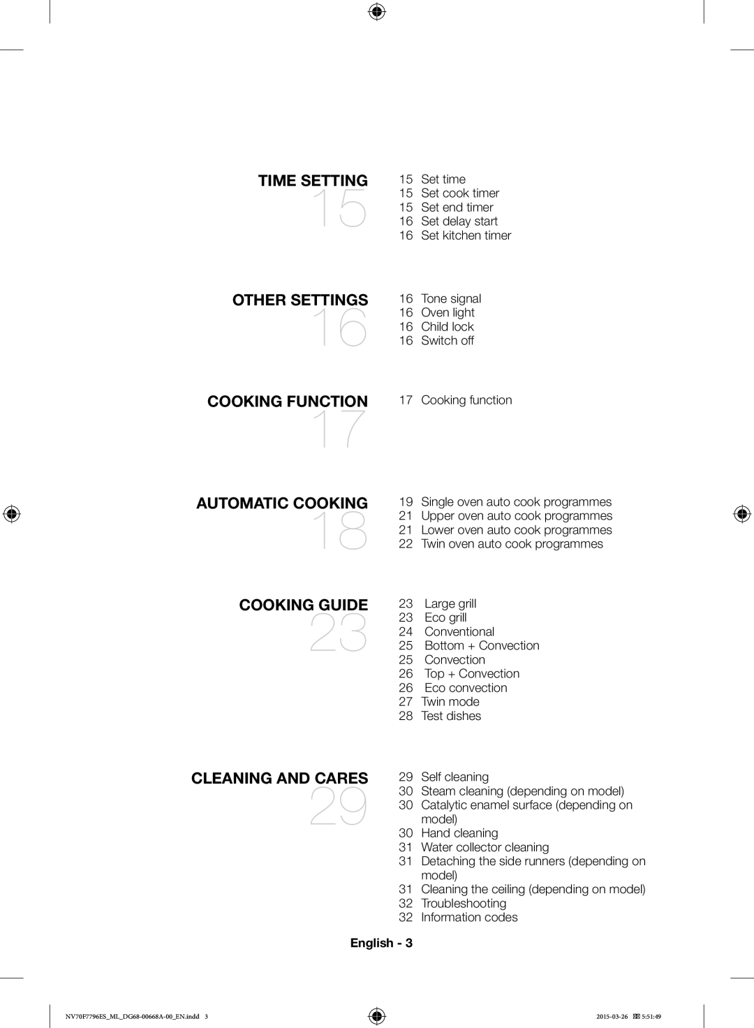 Samsung NV70F7796ES/ML manual Time Setting 