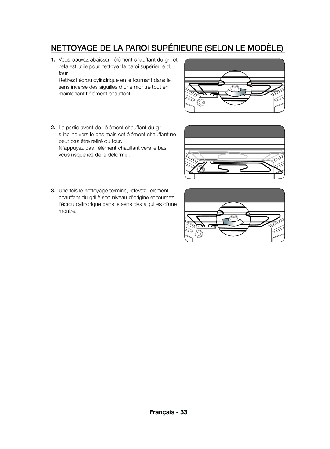 Samsung NV70F7766LS/EF, NV70F7796MS/EF manual Nettoyage DE LA Paroi Supérieure Selon LE Modèle, Montre 