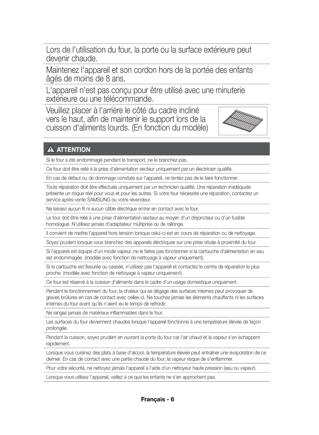 Samsung NV70F7796MS/EF, NV70F7766LS/EF manual Français 