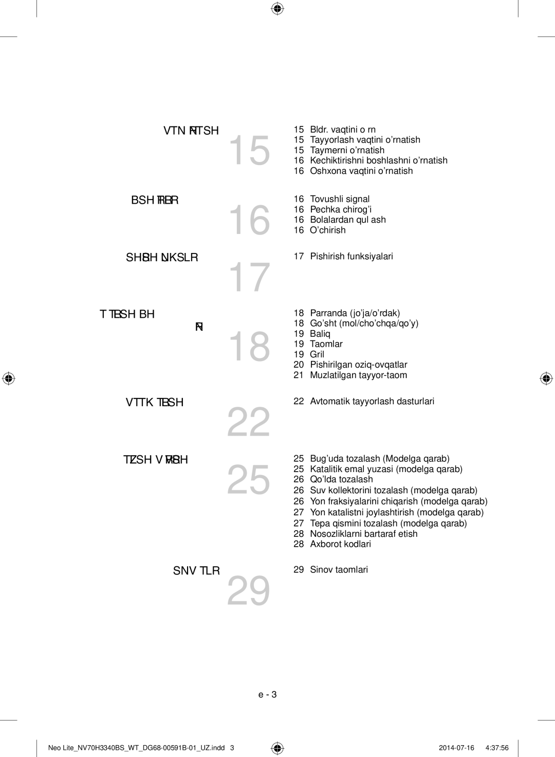 Samsung NV70H3340BS/WT manual Ozbek 