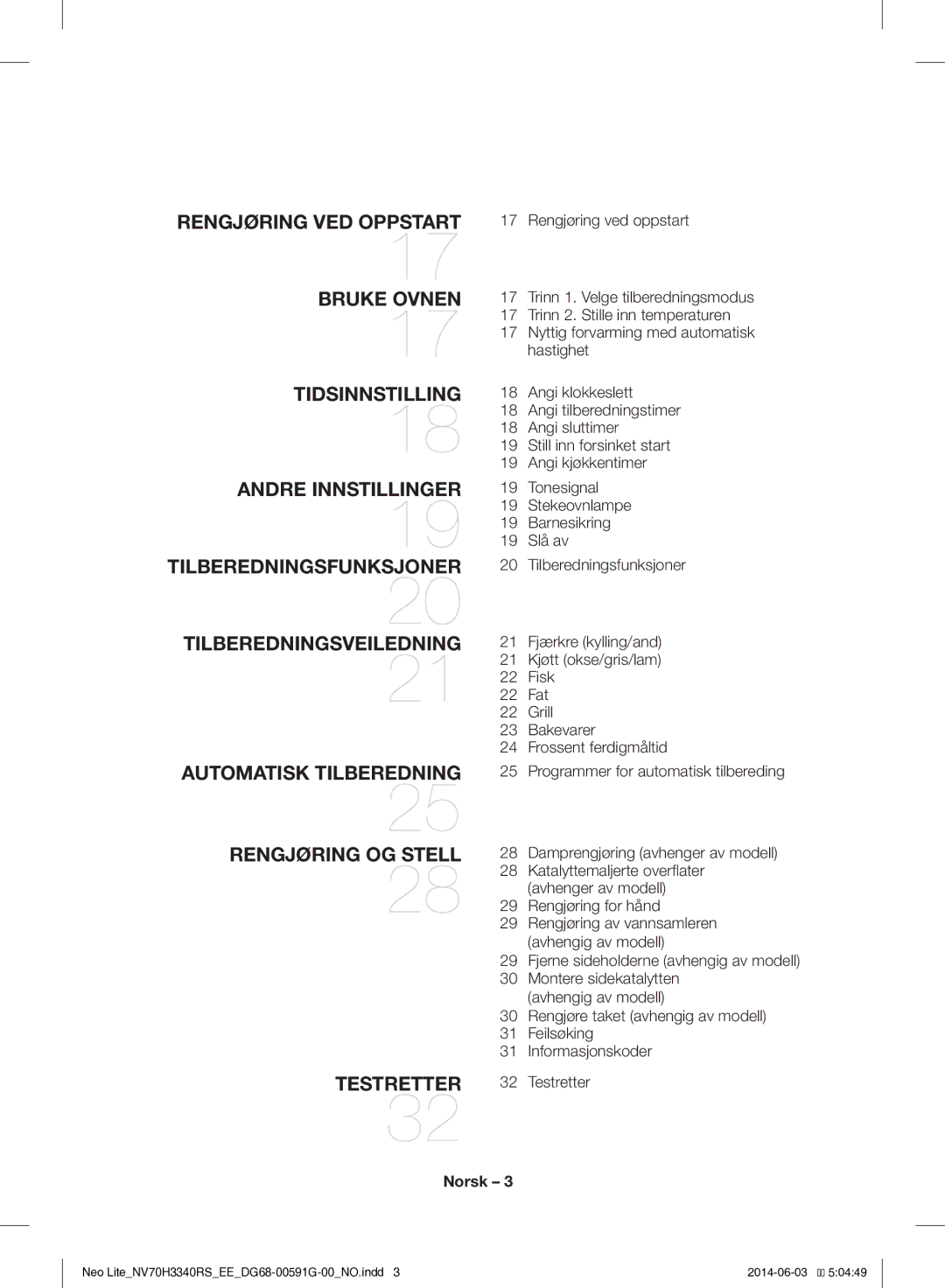 Samsung NV70H3340RS/EE manual Katalyttemaljerte overflater avhenger av modell 