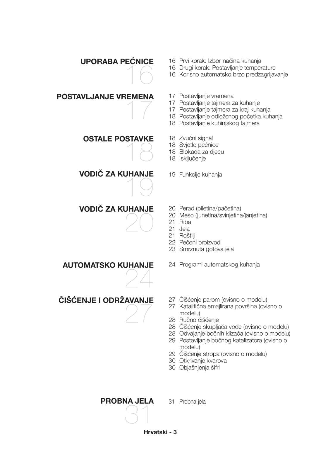 Samsung NV70H3350RS/EO manual Hrvatski 