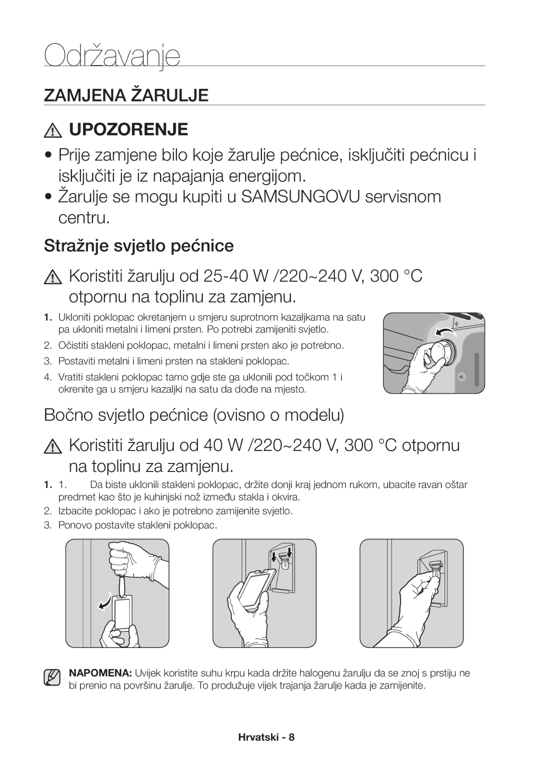 Samsung NV70H3350RS/EO manual Održavanje, Upozorenje 