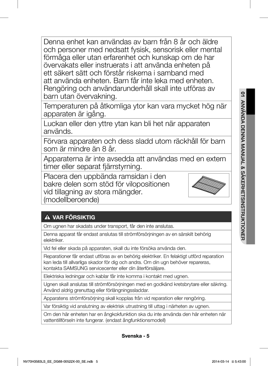 Samsung NV70H3583LS/EE manual Modellberoende 