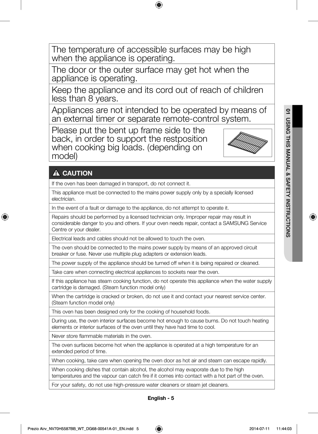 Samsung NV70H5587BB/WT, NV70H5557LB/WT manual English 